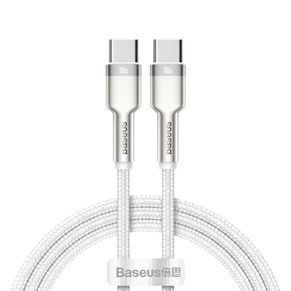 Cablu USB-C - USB-C Baseus Cafule Metal PD 1m 100W Alb
