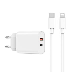 Incarcator WIWU Wi-U002 PD + QC 20W USB USB-C + Cablu USB-C - Lightning