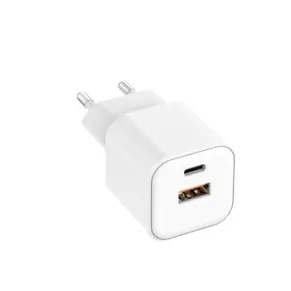 Incarcator Setty USB-A + USB-C, 20W, supord PD, model LSGaN-AC-200, Alb
