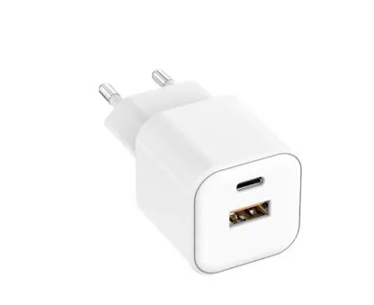 Incarcator Setty USB-A + USB-C, 20W, supord PD, model LSGaN-AC-200, Alb